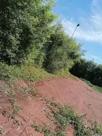 Unha vista da pista a medio desbrozar